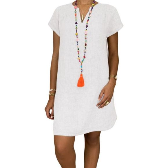 La Mode White Shift Dress Size L - Picture 1 of 1